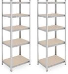 Relaxdays Schwerlastregal 2er Set, 500 kg, Stahl, Lagerregal, Keller, Garage,...