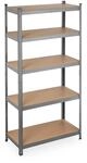 Relaxdays Schwerlastregal, Traglast 875 kg, 5 Ebenen, zum Stecken, Keller, Garage,