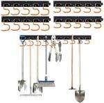 Relaxdays Gartenger&auml;tehalter Wand, 20 Haken, schwarz/orange | Ger&auml;te Wandhalterung,