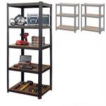 Relaxdays Schwerlastregal, 500 kg, HBT: 200 x 80 x 60 cm, schwarz/braun | 5...