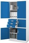 Jan Nowak Aktenschrank B&uuml;roschrank mit Tresor, 3 Schubladen, 185x90x40 cm 