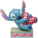 Disney Traditions Stitch Hugging Heart Figurine, Height 13cm