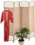 Relaxdays Paravent, 4-teilig, Raumtrenner faltbar, HxB 180x180 cm, Natur |...