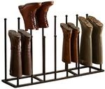 Relaxdays Stiefelhalter, 8 Paar, HxBxT: 45 x 80 x 25 cm, schwarz | Metall,...