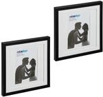 Relaxdays Bilderrahmen 2er Set, 25x25 cm, quadratisch, Fotorahmen zum...