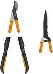 Fiskars OneClick Heckenschere & Astschere Bypass mit 2X Handgriff S | Kombi-Set f&uuml;r