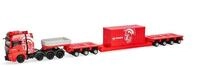 Herpa LKW Modell MAN TGX GX Tieflade-Sattelzug Container im Ma&szlig;stab 1:87 