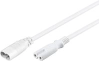 Stromkabel Verl&auml;ngerung 2 m, C7 auf C8 Netzkabel, Kleinger&auml;tekabel, Wei&szlig;