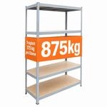 Relaxdays Schwerlastregal, HxBxT: 200 x 120 x 40 cm, 875 kg, grau/braun |...