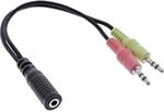 InLine 99312I Audio Headset Adapterkabel, 2x 3,5mm Klinke Stecker an 3,5mm...