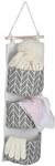 Relaxdays H&auml;ngeorganizer, 3 F&auml;cher, Baumwolle, HxB: 74x20 cm, Creme/grau 
