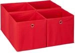Relaxdays Aufbewahrungsbox 4er Set, Faltbare Regalboxen, HBT: 30x30x30 cm,