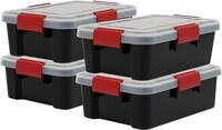 Iris Ohyama Luftdichte Kunststoff-Aufbewahrungsboxen mit Deckel, 10L, 4er-Set,