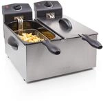 Tristar Edelstahl Doppel-Fritteuse - 6 Liter, 2 x 1800 Watt, mit Kaltzonenfunktion