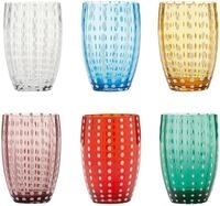 Zafferano Perle Glasbecher - Handgemachtes Buntglas, cl 32 h 109mm d 71mm - Set...