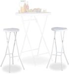 Relaxdays Barhocker klappbar Bastian 2er Set, Wetterfest, H&ouml;he 80 cm, Barstuhl