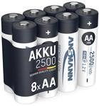 ANSMANN 8X Akku Mignon AA NiMH 2400 mAh - Wiederaufladbare Batterien LR06 |...