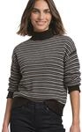 Street One Damen 3017995 Pullover mit Turtle Neck und Streifenmuster