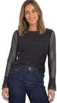 Damen Shirt aus Mesh mit Langen Volant-&Auml;rmeln