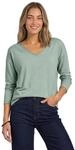 Damen Langarm Shirt mit V-Neck und Spitzendetail