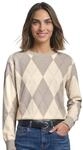 Damen Shirt mit Argyle-Muster und Schmucksteinen