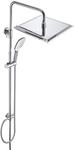 JOHO Duschset ohne Armatur, Chrom Duschstangeset Duschs&auml;uleset, Regendusche