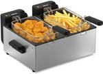 Tristar Edelstahl-Doppelfritteuse, 2 x 3 L Kapazit&auml;t, Duale Thermostatfunktion,