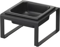 Yamazaki 5817 TOWER Einzelner Futternapf mit St&auml;nder, schwarz, Stahl/Keramik,