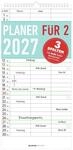 Planer f&uuml;r zwei 2027: Familienplaner 22x45 cm mit 3 Spalten, Schulferien,...
