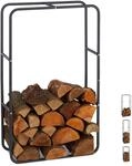 Relaxdays Kaminholzregal, Holzscheite Stapelhilfe, aus Stahl, innen und au&szlig;en,