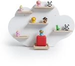 Relaxdays Toniebox Regal, magnetisch, f&uuml;r Musikbox & 20 Tonies, Wolke, wei&szlig; 