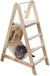 Kerbl Pet Kletterturm Ladder, Katzenkratzbaum, Massivholz, weicher Pl&uuml;sch, beige,