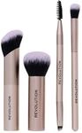 Revolution On The Glow Travel Brush Set, 4-teiliges Reise-Pinselset f&uuml;r Gesicht,