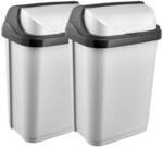 keeeper rasmus 2x Abfallbeh&auml;lter mit Rolldeckel, 10 l, 25,5 x 19 x 39 cm, Light