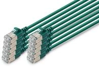 DIGITUS LAN Kabel Cat 6A &ndash; 0,5 m &ndash; 10 St&uuml;ck &ndash; Slim &ndash; F/FTP &ndash; Gr&uuml;n |...