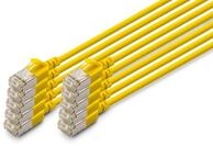 DIGITUS LAN Kabel Cat 6A &ndash; 0,5 m &ndash; 10 St&uuml;ck &ndash; Slim &ndash; F/FTP &ndash; Gelb |...