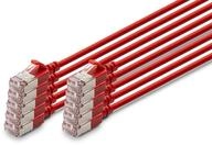 DIGITUS LAN Kabel Cat 6A &ndash; 3 m &ndash; 10 St&uuml;ck &ndash; Slim &ndash; F/FTP &ndash; Rot | 10...