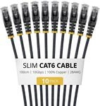 StarTech 1m Schwarzes Slim CAT6 Netzwerkkabel, 10-er Pack, Snagless RJ45, LSZH,...