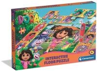 Clementoni Quiz-Bodenpuzzle - Dora - Interaktives Puzzle mit Stift, Lernspiel f&uuml;r