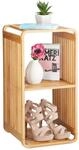 Relaxdays Bambus Regal, abgerundetes Standregal, schmales Badregal mit Ablagen,