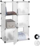 Relaxdays Regalsystem Badregal Kunststoff, HBT 98x66x32cm, transparent |...