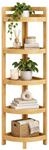Relaxdays Eckregal Bambus, 5 halbrunde Ablagen, 116x23x23 cm, Natur |...
