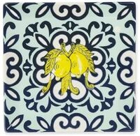 Excelsa Amalfi Set mit 6 Keramiktellern mit dekorativem mediterranem Muster, 18 x 18