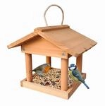 Relaxdays Vogelfutterhaus, Holz, Vogelhaus zum Aufh&auml;ngen, HxBxT: 22 x 26 x 22...