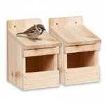Relaxdays Halbh&ouml;hle Nistkasten, 2er Set, Amsel & Star, gro&szlig;e &Ouml;ffnung, HBT:...