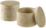 APS 15918 Dose MINERA 2er Set Beton, &Oslash; 6 cm, H&ouml;he 5 cm | Travertinoptik;...