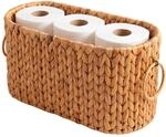 Relaxdays Toilettenpapierkorb, HxBxT:25x16,5x40cm, Natur | f&uuml;r bis zu 6 Rollen,