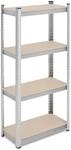 Relaxdays Schwerlastregal, HxBxT: 138x60x30 cm, 200 kg, Stahl, 4 Ebenen,...