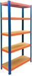 Relaxdays Schwerlastregal, HBT: 150x75x30 cm, blau-orange | Traglast 875 kg, 5