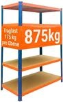 Relaxdays Schwerlastregal, HBT: 200x100x60 cm, blau-orange | Traglast 875 kg, 5